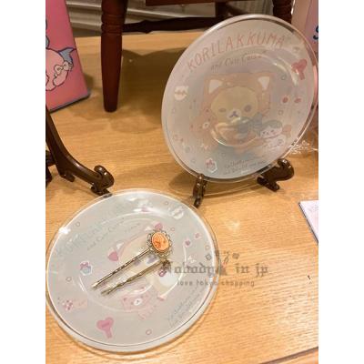 san-x懶熊懶妹貓裝一番賞玻璃磨砂盤 原價199特價現貨