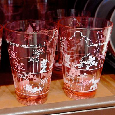 迪士尼樂園仿園區食物系列粉色/紅色塑膠透明水杯-2月底出貨 預購