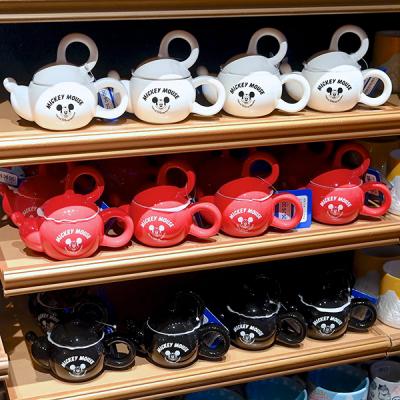 迪士尼樂園米奇造型含蓋陶瓷馬克杯-2月底出貨 預購