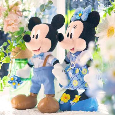 迪士尼樂園Blue Ever After粉藍花朵系列米奇/米妮吊飾-5月初出貨 預購