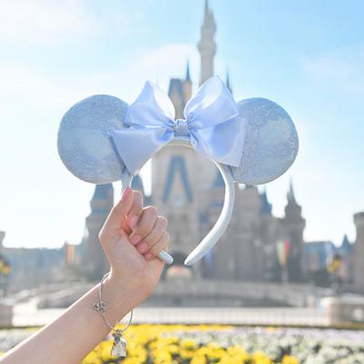 迪士尼樂園Blue Ever After粉藍花朵系列米奇米妮耳朵造型髮箍-2月底出貨 預購
