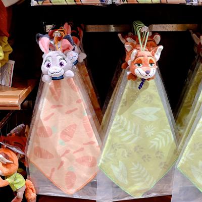 迪士尼樂園動物方程式尼克/茱蒂大頭造型可掛可摺疊收納擦手巾-2月底出貨 預購