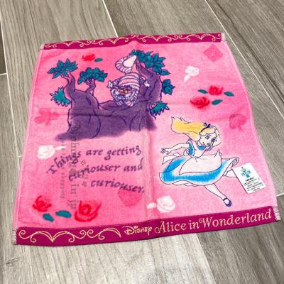迪士尼通販愛麗絲水彩風小方巾 現貨