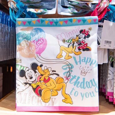 迪士尼樂園米奇/米妮抱布魯托生日派對雙面束口袋-5月初出貨 預購