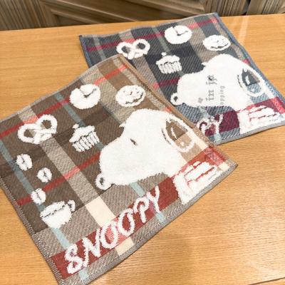 日本製Snoopy史努比34X34cm格紋今治小方巾 現貨