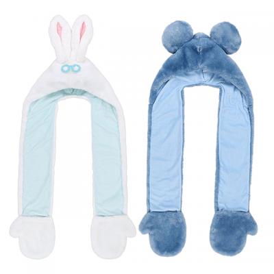 迪士尼樂園冬季新品米奇 白兔先生連帽手套圍巾-10月中出貨 預購