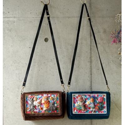 Tamao純手工刺繡真皮絨布斜背包(VIP下標限定請勿自行下單)
