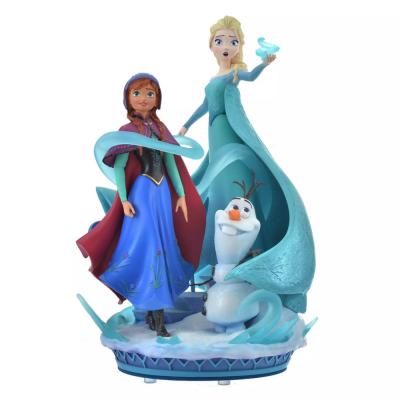 迪士尼STORE 冰雪奇緣十週年紀念特集 安娜艾莎與雪寶LED發光擺飾-1月底出貨 預購