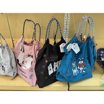 Kusuguru防潑水刺繡L號購物袋特價(VIP下標限定請勿自行下單)