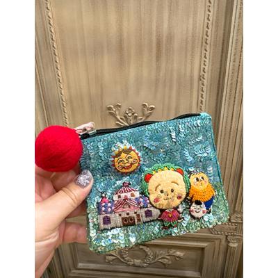 櫻桃子可吉可吉COJI-COJI期間限定展tamaoworld聯名亮片拉鍊袋 特價現貨 原價2390