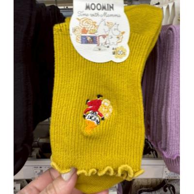 MOOMIN嚕嚕米小刺繡捲捲邊羅紋短襪 特價(VIP下標限定請勿自行下單)