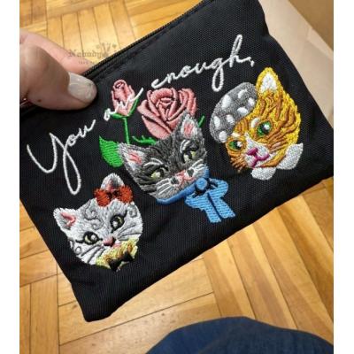 貴婦猫刺繡伸縮票卡拉錬包 特價(VIP下標限定請勿自行下單)
