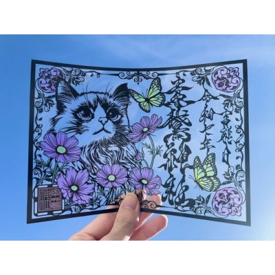 素鵞神社秋季限定貓與波斯菊切紙御朱印(VIP下標限定請勿自行下單)