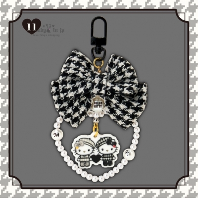 Sanrio 2025kitty生日千鳥格系列心型珍珠吊飾(VIP下標限定請勿自行下單)
