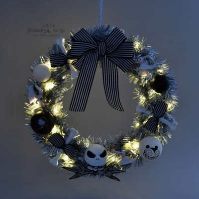 迪士尼商店2025聖誕夜驚魂榭寄生壁掛發光花圈(VIP下標限定請勿自行下單)