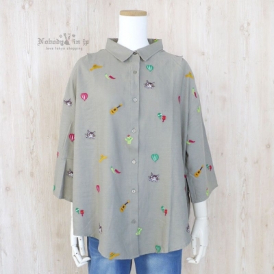 瓦奇菲爾德達洋墨西哥系列彩色刺繡七分袖襯衫(VIP下標限定請勿自行下單)