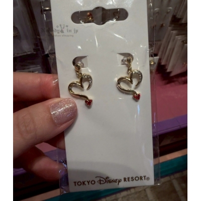 迪士尼樂園紅鑽米奇愛心夾式耳環(VIP下標限定請勿自行下單)