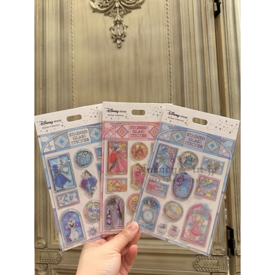 迪士尼商店彩繪玻璃風貼紙 現貨