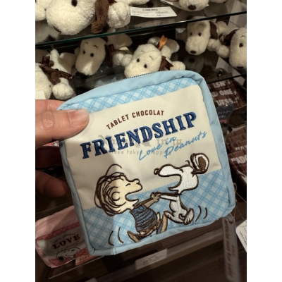 Snoopy Chocolat 史努比方形刺繡拉鍊包(VIP下標限定請勿自行下單)