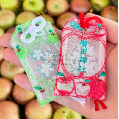 青森廣田神社心的健康蘋果刺繡御守(VIP下標限定請勿自行下單)