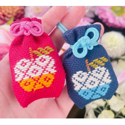 青森廣田神社心的健康蘋果津輕刺子繡御守(VIP下標限定請勿自行下單)