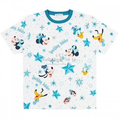 迪士尼樂園海洋25週年祝福藍系列滿版大頭短袖上衣(VIP下標限定請勿自行下單)