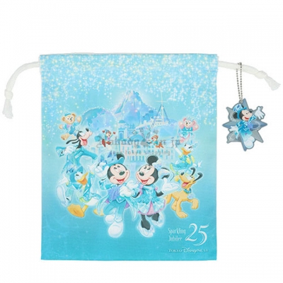 迪士尼樂園海洋25週年祝福藍系列雙面圖案束口袋(VIP下標限定請勿自行下單)