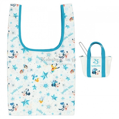 迪士尼樂園海洋25週年祝福藍系列附掛包折疊購物袋(VIP下標限定請勿自行下單)