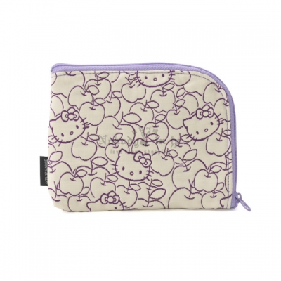 京都 Kitty 工坊單色提花織 L 型萬用拉鍊包(VIP下標限定請勿自行下單) 