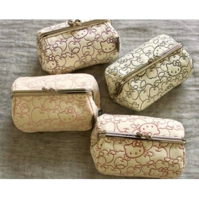 京都 Kitty 工坊單色提花織口金丸底收納包(VIP下標限定請勿自行下單)