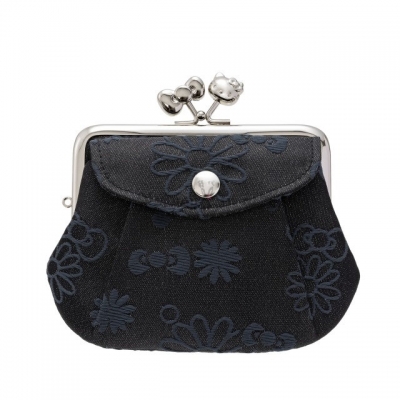 京都 Kitty 工坊造型口金閃光絲提花親子卡片零錢包(VIP下標限定請勿自行下單)