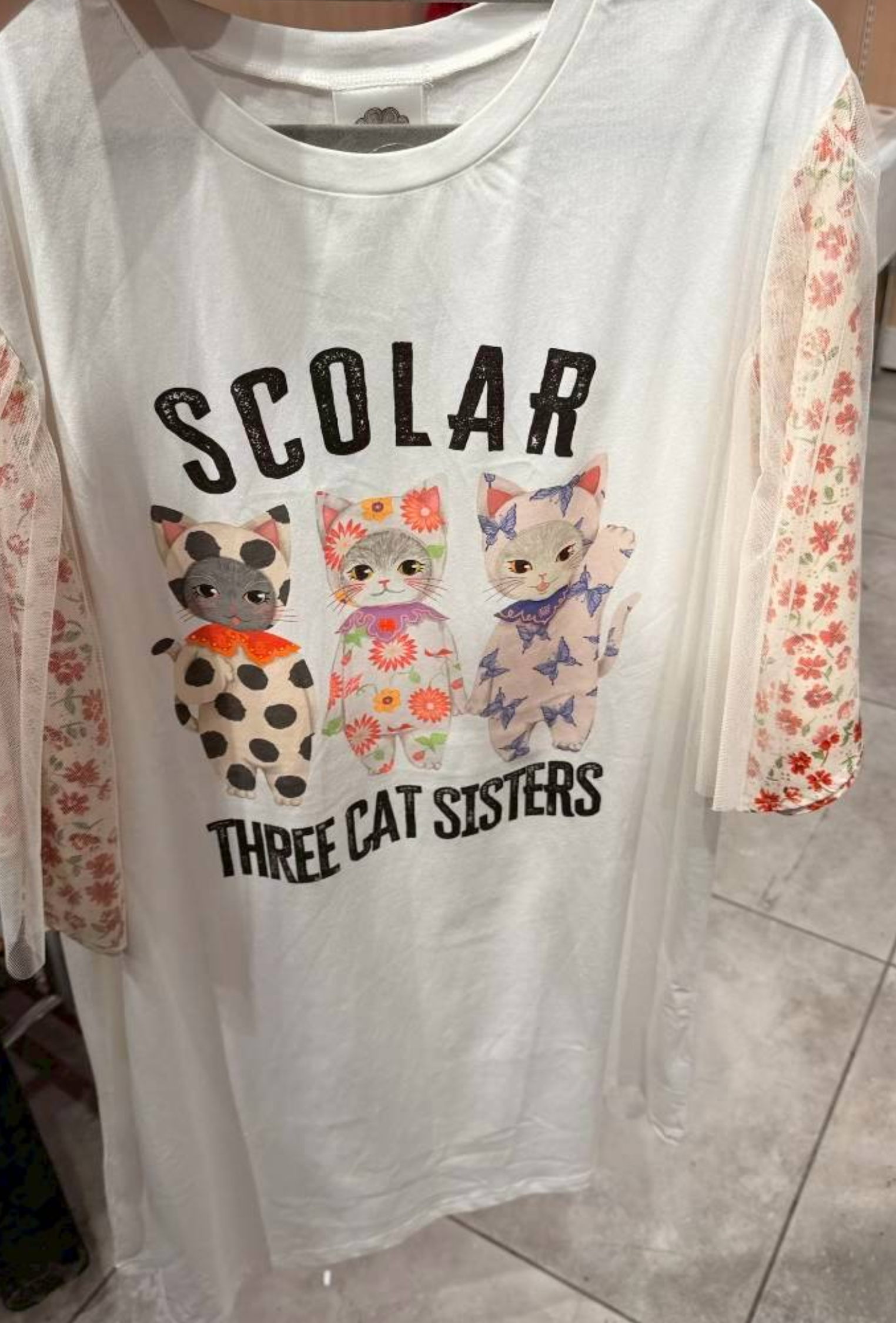Scolar貓姊妹薄紗層疊袖洋裝