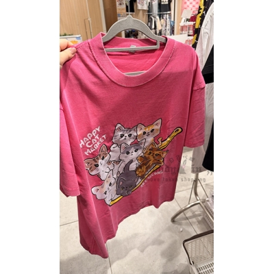ICE BEANS洗舊寬版短袖上衣