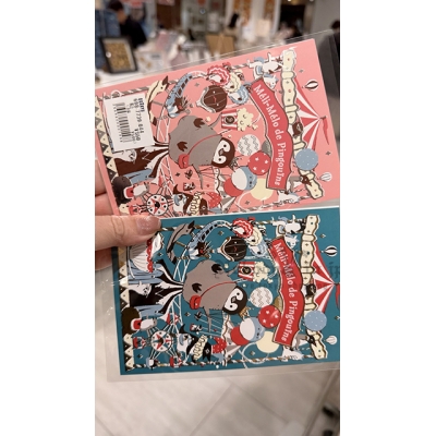 企鵝市集期間限定展2入燙金明信片
