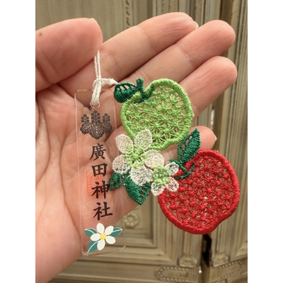 青森廣田神社心的健康蘋果刺繡御守 現貨