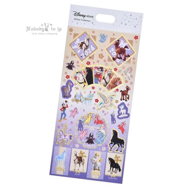 ディズニーキャラクター シール・ステッカー 和紙風 馬 2026 Sticker Collection_結果.jpg