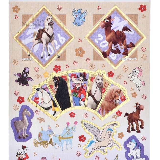 ディズニーキャラクター シール・ステッカー 和紙風 馬 2026 Sticker Collection (3)_結果.jpg