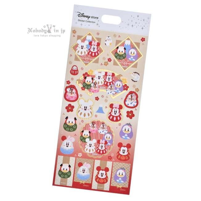 ミッキー＆フレンズ シール・ステッカー 和紙風 Sticker Collection NEW YEAR DARUMA 2026_結果.jpg
