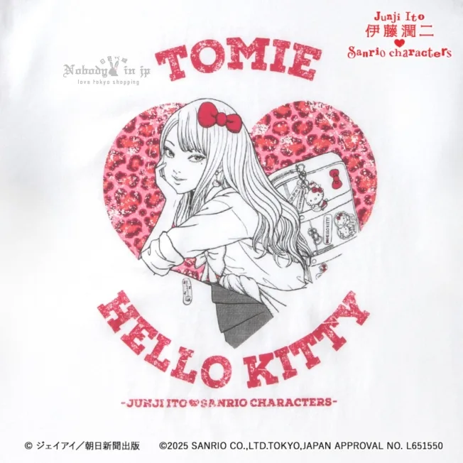 伊藤潤二×サンリオキャラクターズ ラグランTシャツ ギャル富江×ハローキティ (4)_結果.jpg