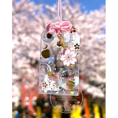 青森廣田神社幸福實方櫻花透明御守