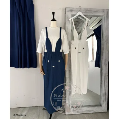 Miffy米菲兔期間限定展MIIA聯名牛仔吊帶裙