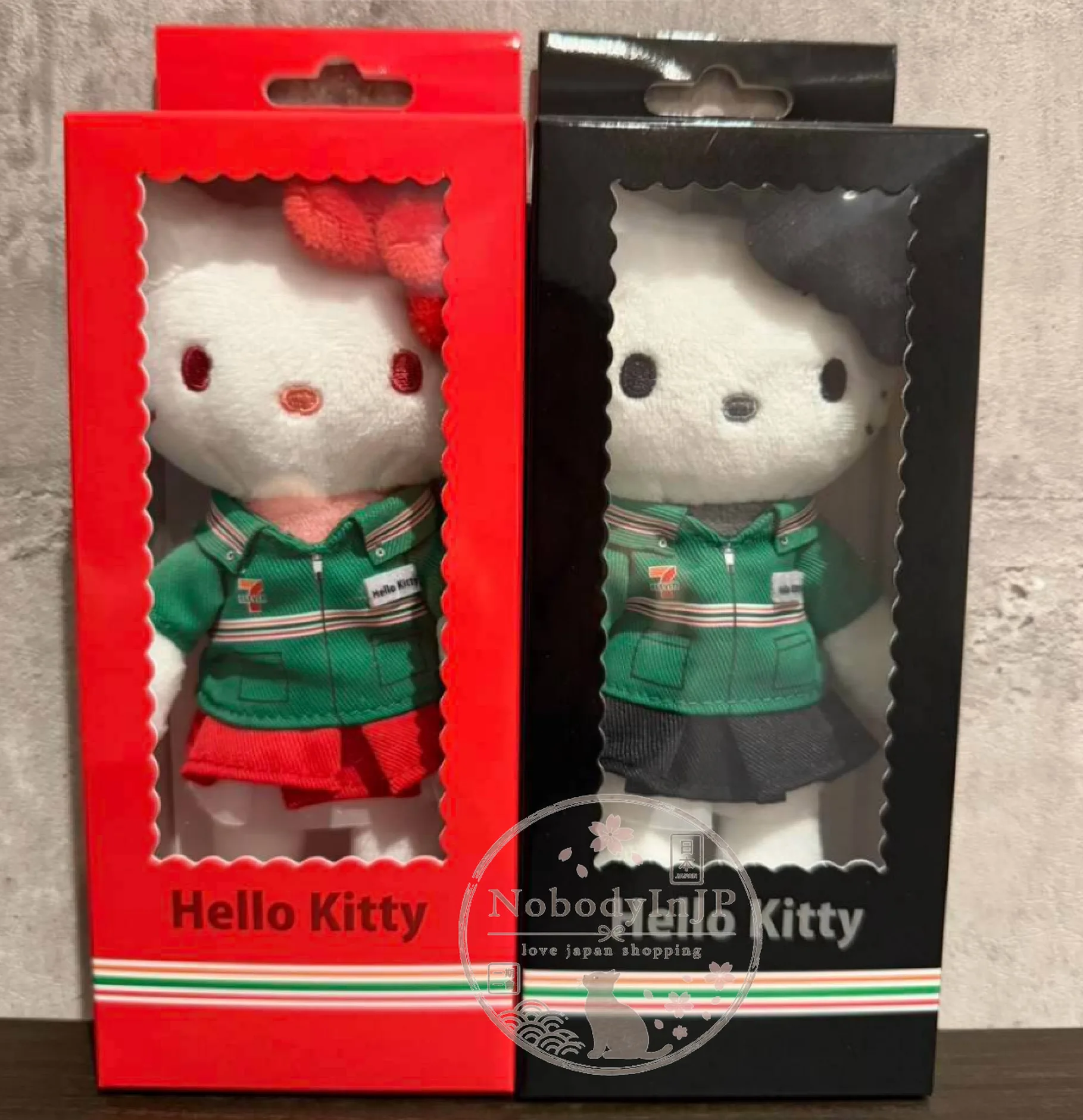 Sanrio 數量限定超稀有7-11長腿kitty絨毛吊飾組