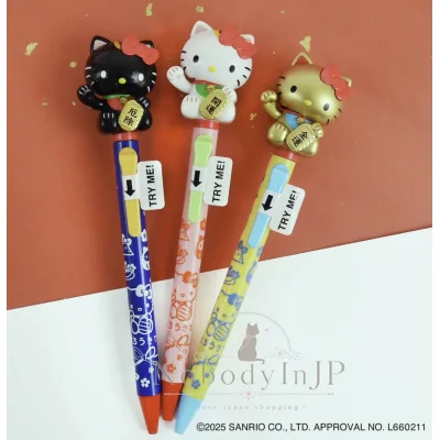 Sanrio招財貓Kitty招手黑芯原子筆 特價