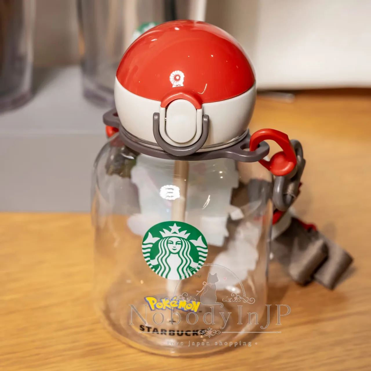 Starbucks x 寶可夢聯名附背繩458ml吸管彈蓋樹脂水壺