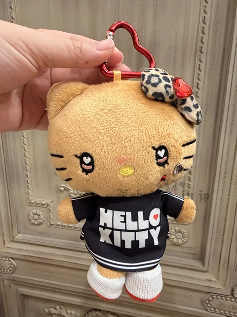 Sanrio曬黑系豹紋蝴蝶結絨毛掛包 特價現貨
