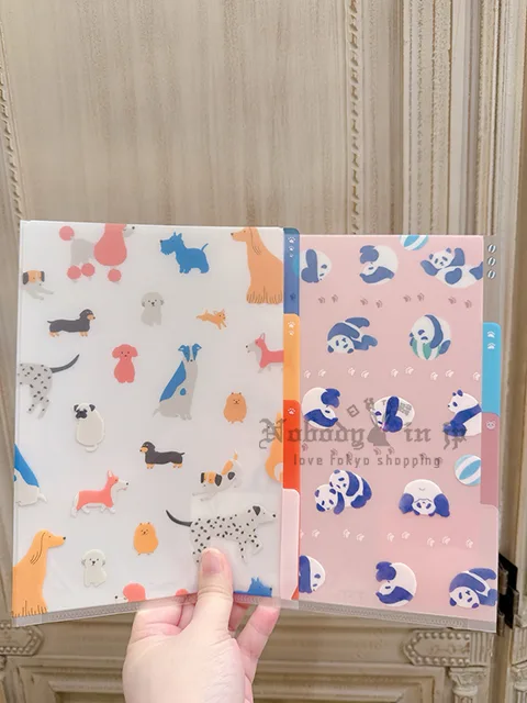 MIDORI可愛動物三分格A5資料夾 現貨