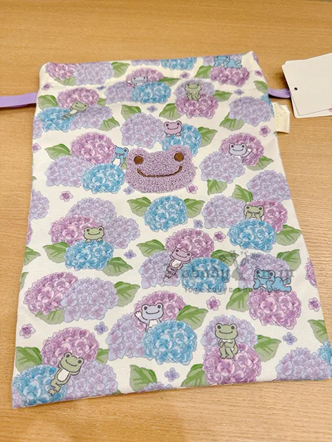 pickles the frog 青蛙紫陽花系列束口袋 現貨