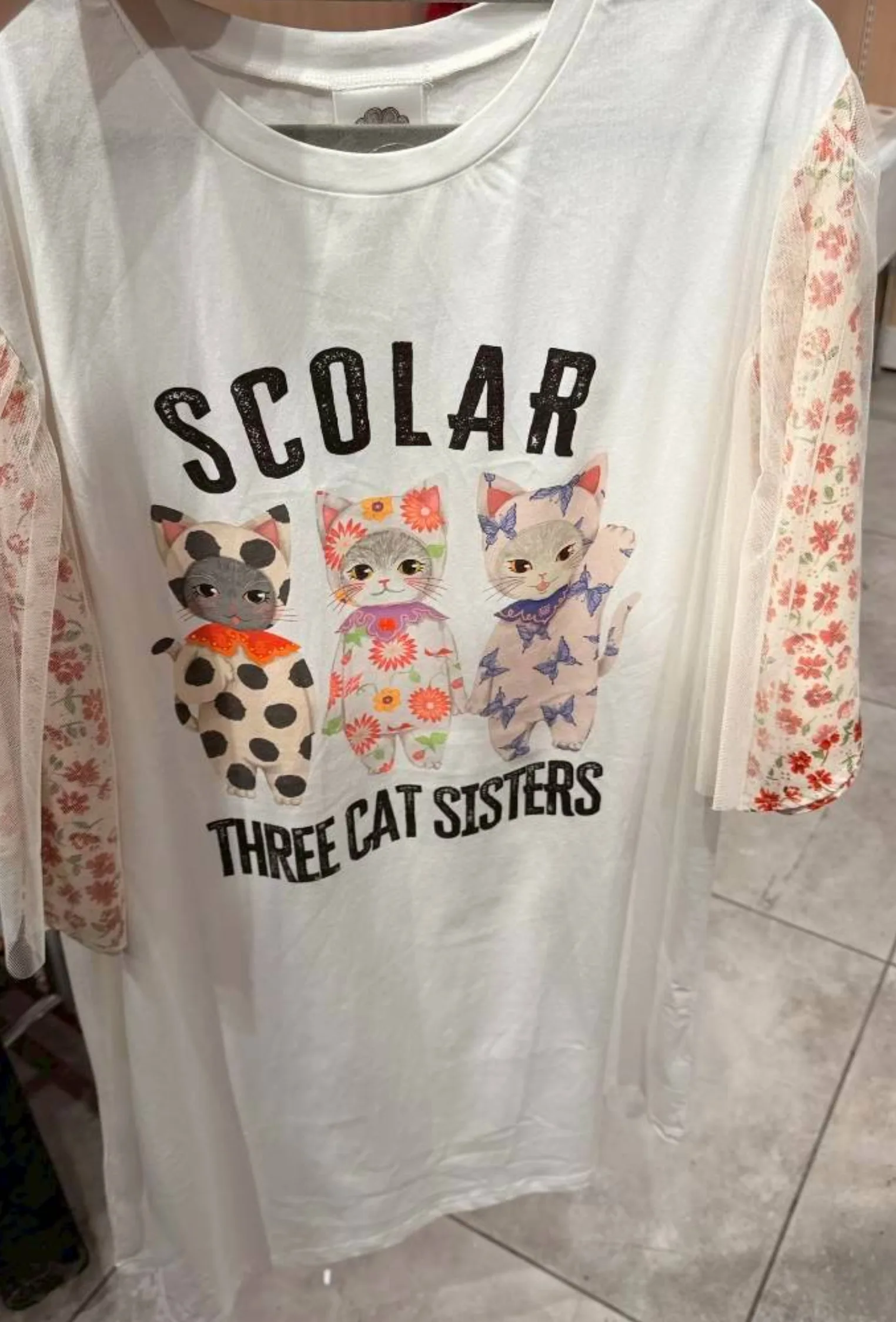 Scolar貓姊妹薄紗層疊袖洋裝