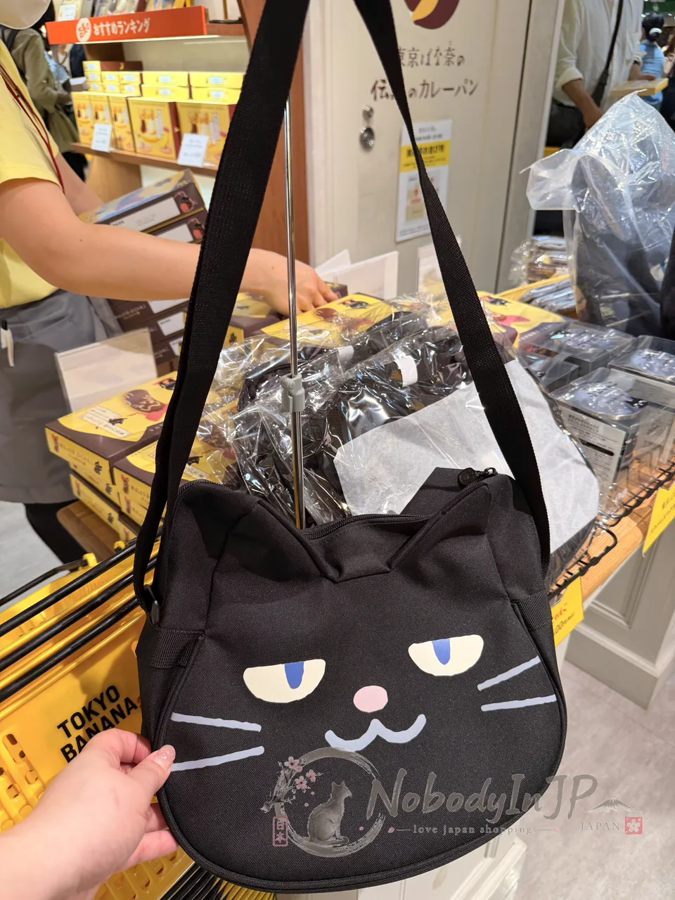 TOKYO BANANA香蕉黑猫大頭斜背包