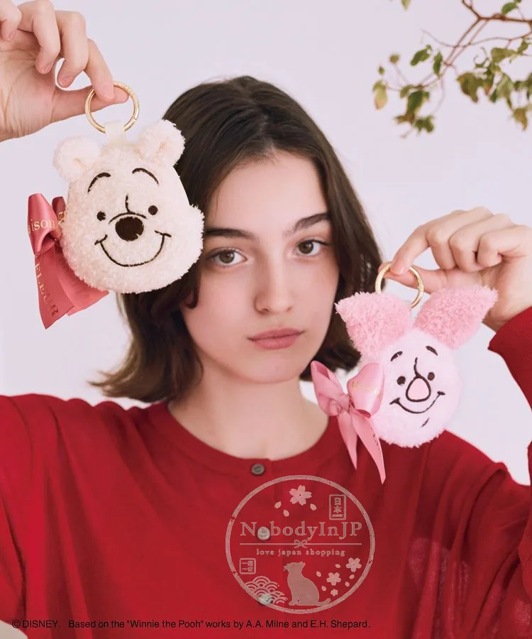 Maison de FLEUR x Disney維尼系列絨毛掛包